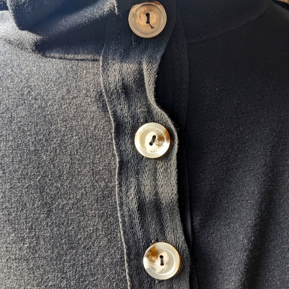 L Women's Cowl Neck with Buttons Cozy Shirt - Picture 2 of 8